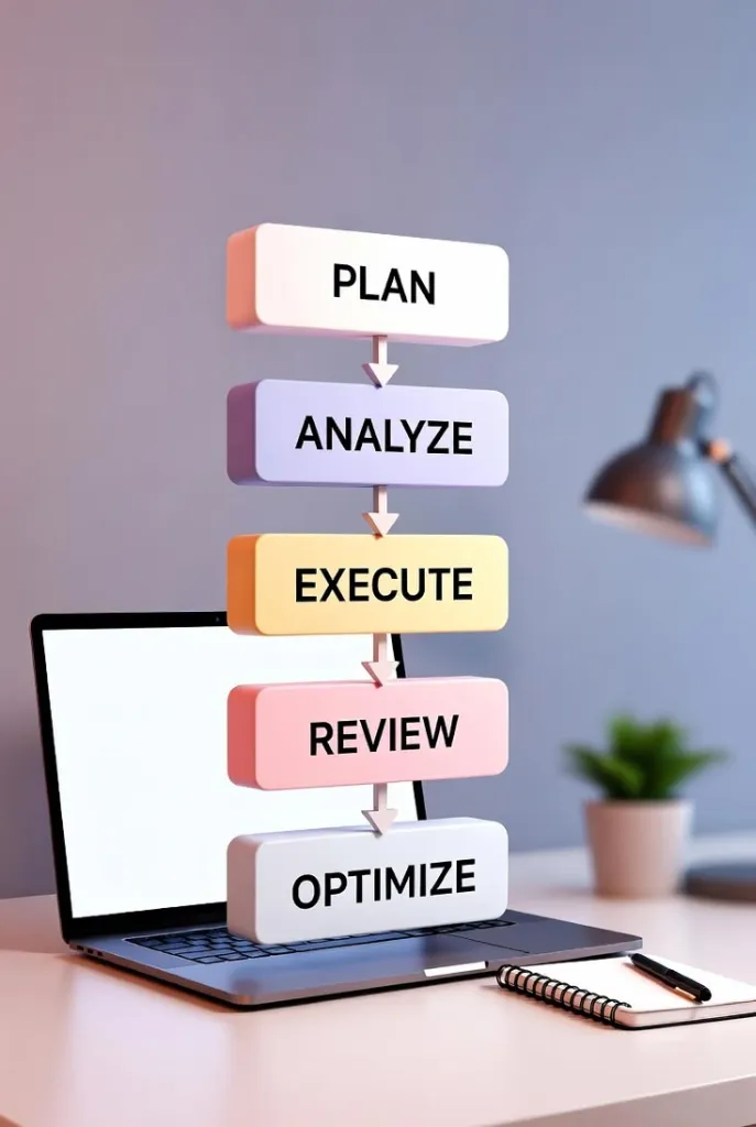 Growth Process: Plan, Analyze, Execute, Review, Optimize
